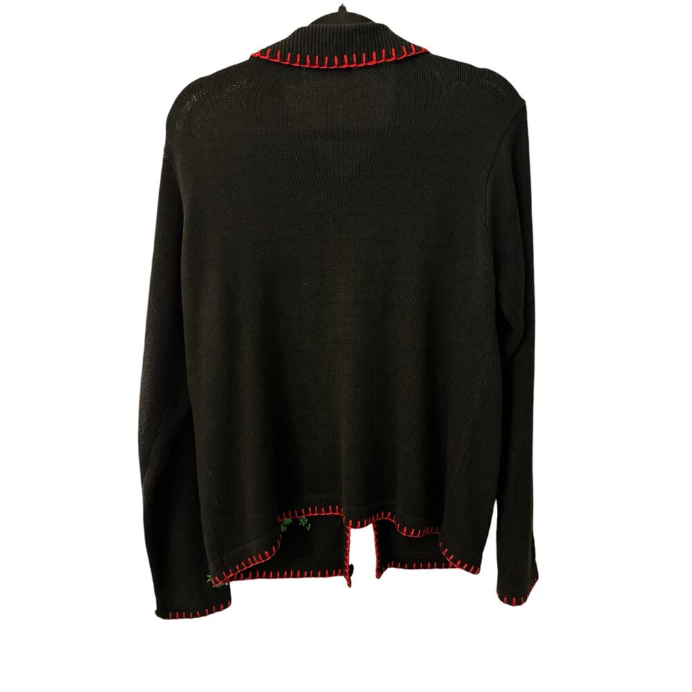 Christmas Holiday Sweater BP Designs Sm Ramie Blend Cardigan Teacher Winter VTG - Picture 7 of 7